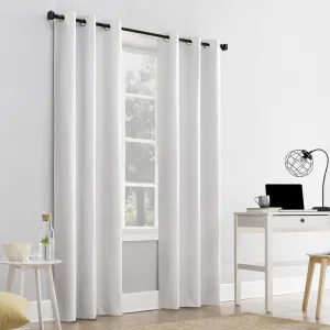 Wayfair basics Solid Max Blackout Thermal Grommet Curtains, White! 50x84 per panel! Retails $180  Winner can purchase 2nd set at winning bid!