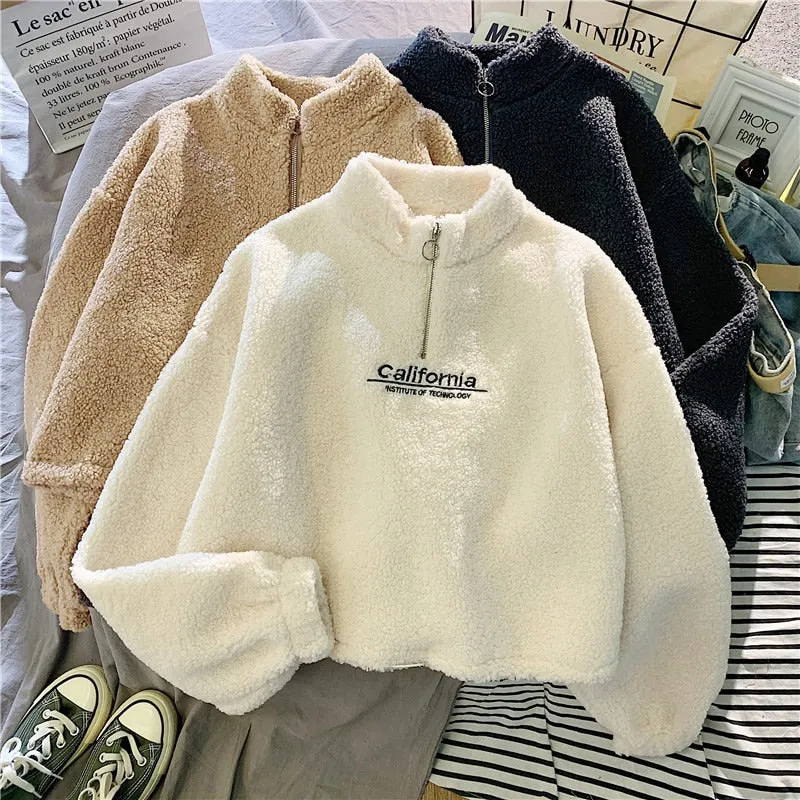Women's Cashmere Zipper Collar Sweatshirts