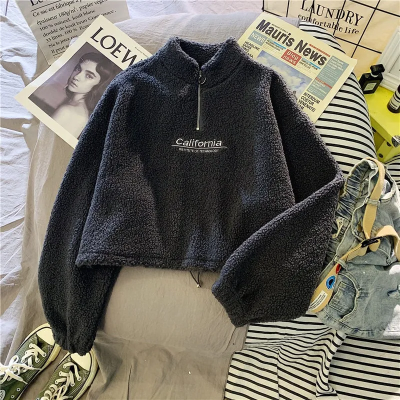 Women's Cashmere Zipper Collar Sweatshirts
