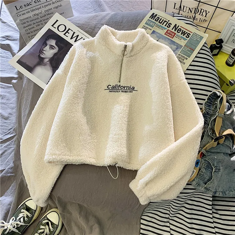 Women's Cashmere Zipper Collar Sweatshirts